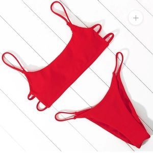 Aquatropic Capri bikini set in Red size medium